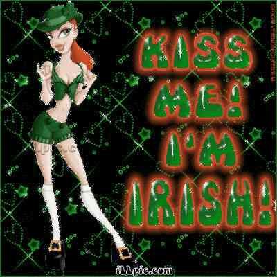 17 марта, разное: зелёная леди с надписью «KISS ME! I'M IRISH!»