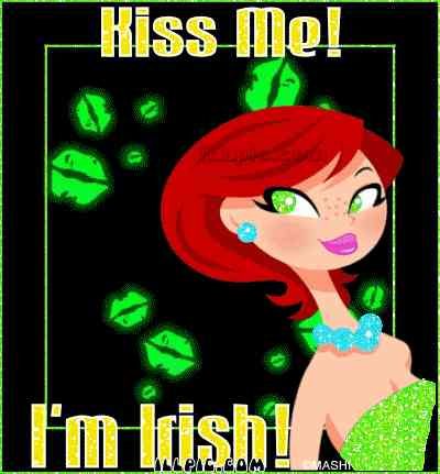 17.03: зелёные поцелуи и надпись 'I'm Irish!'