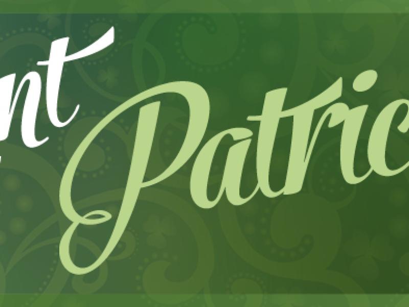 17 марта: зелёный баннер с надписью «Saint Patrick's Day»