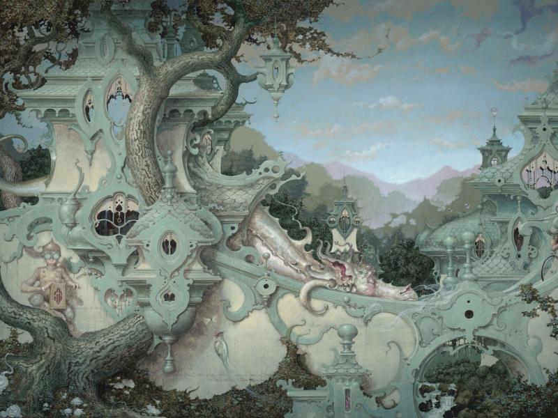 Daniel Merriam: зелёные замки среди деревьев и гор