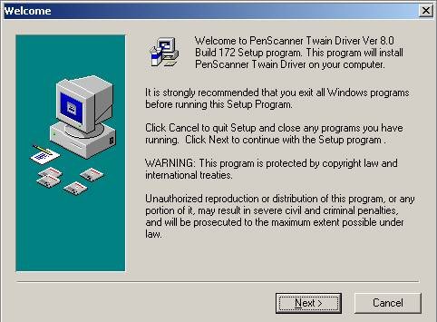 Установка PenScanner Twin Driver Ver 8.0 в DocuPen, 2004