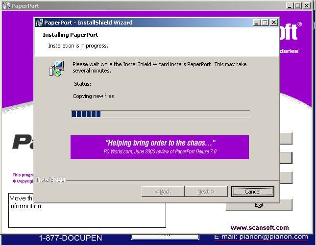 PaperPort InstallShield Wizard на DocuPen, 2000-е годы
