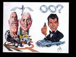 Mate: карикатурный постер с James Bondом и авиацией