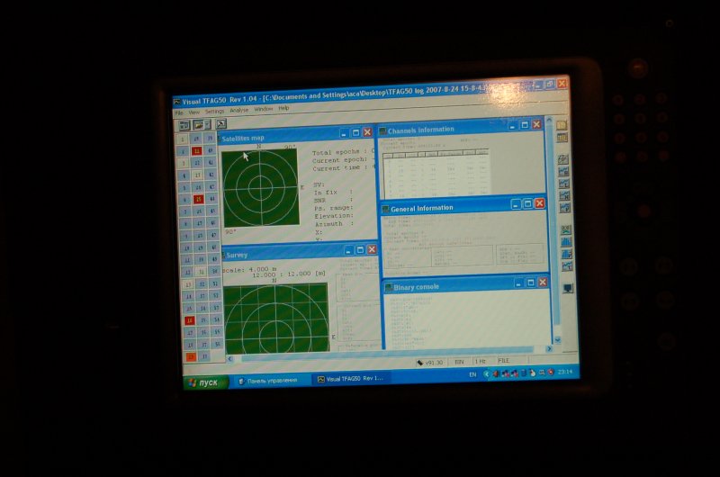 ORSiO TP701: экран с программой Visual TFAG50, 2007 год
