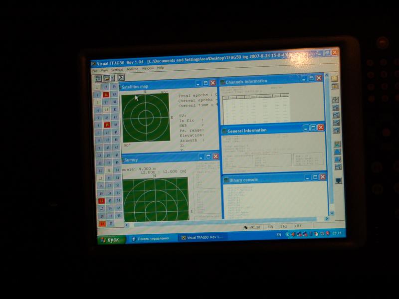 ORSiO TP701: экран с программой Visual TFAG50, 2007 год