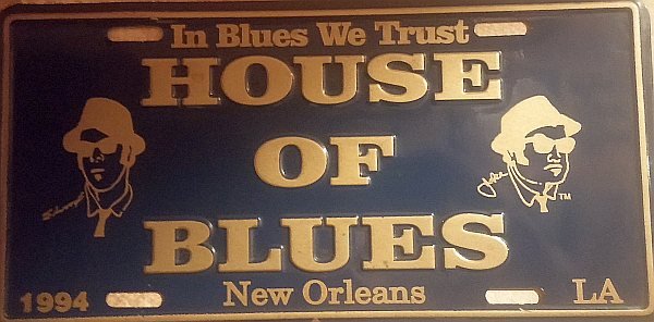 1994, House of Blues, New Orleans: табличка с надписью «In Blues We Trust»