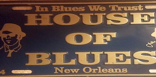 1994, House of Blues, New Orleans: табличка с надписью «In Blues We Trust»