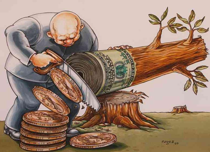Дерево из долларов и монет: сцена в парке Стрельбища, 2009