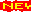 Красная вывеска с жёлтым «NEW» на фоне размытых цветов