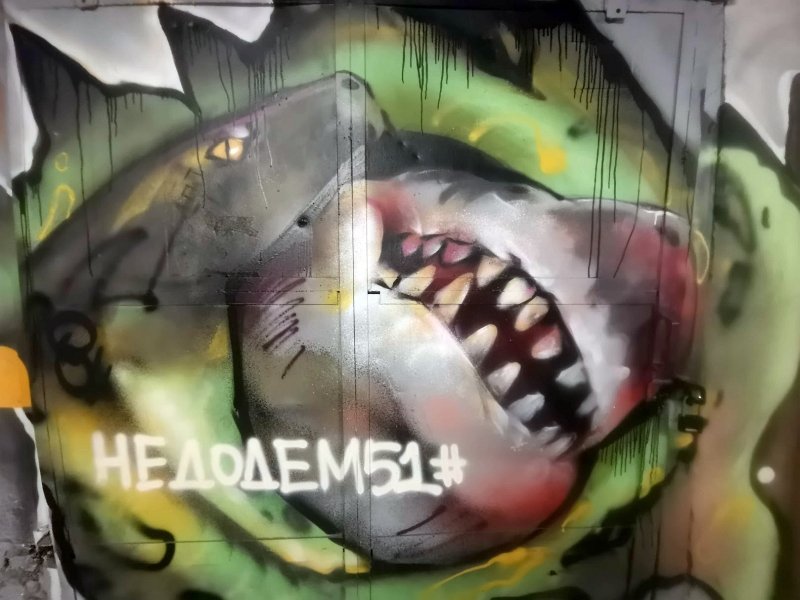 Граффити на металлической двери в Москве, 24 июля 2025