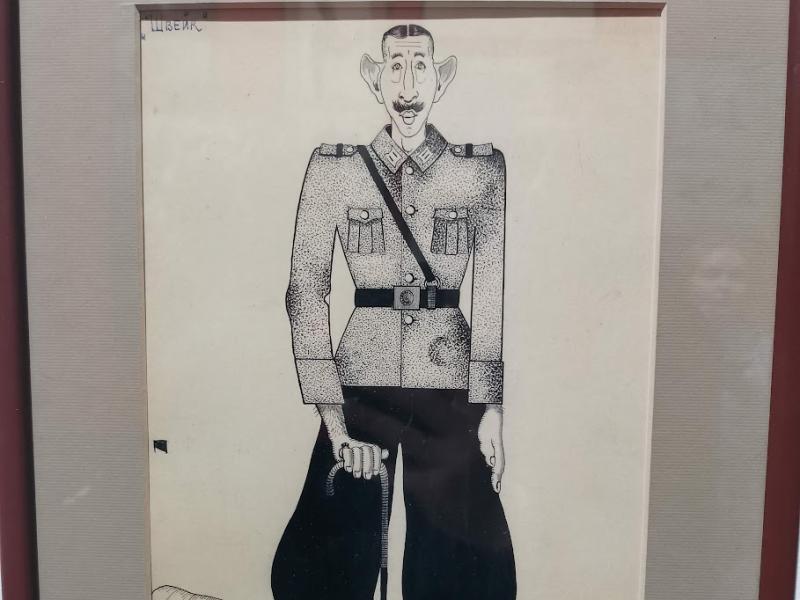 Карикатура на офицера в музее кинематографа, Москва