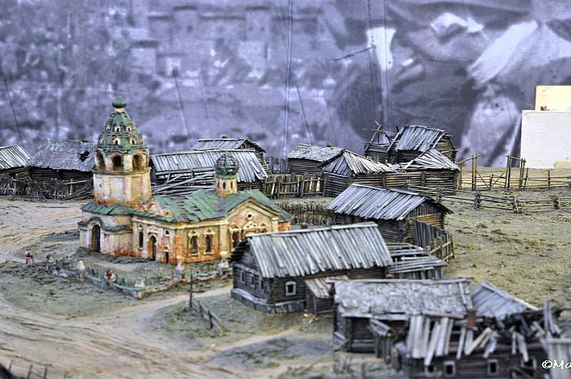 Модель деревни с церковью в студии Mosfilm