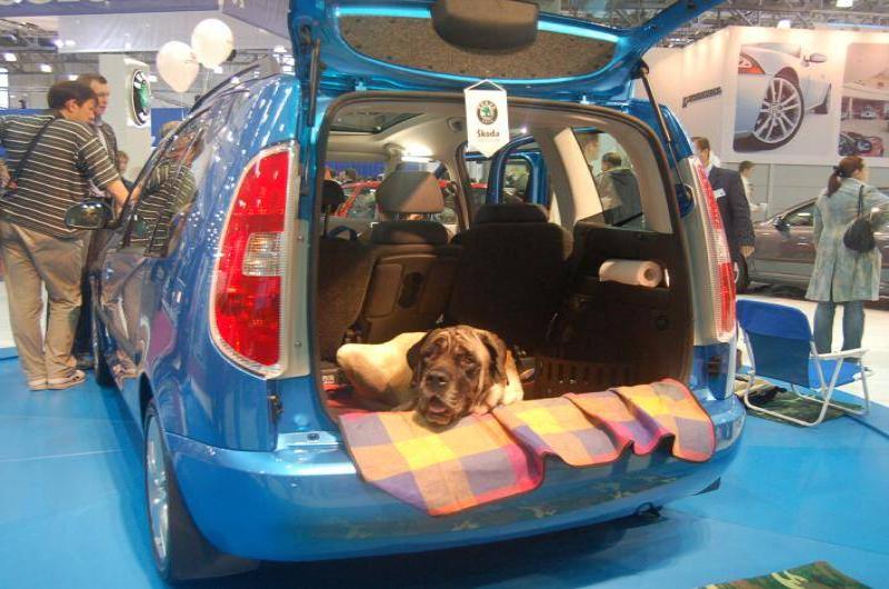 Motorshow 2006: синий Škoda Fabia Combi с собакой в багажнике
