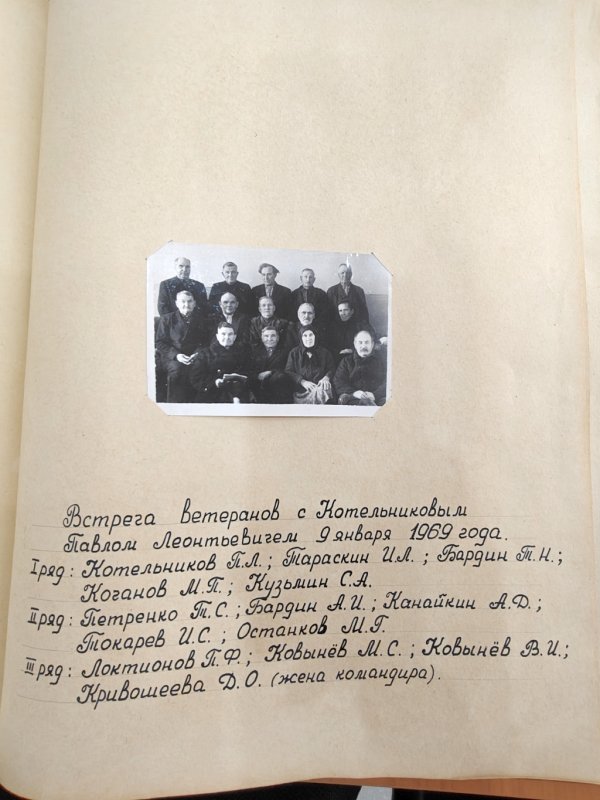 Встреча ветеранов с Котельниковым П.Л. в Орлов Гае (1969)