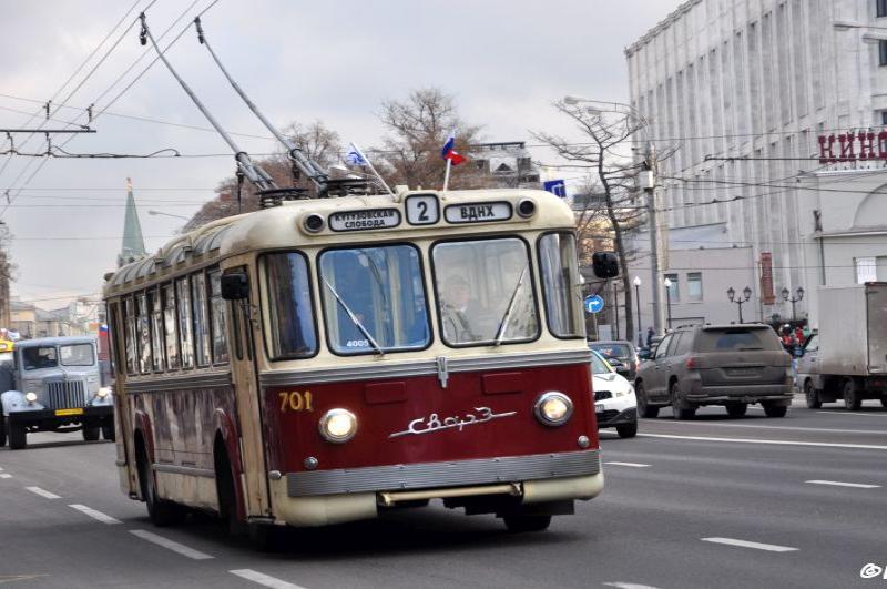 Троллейбус 701 на Параде троллейбусов в Москве, 15 ноября 2014